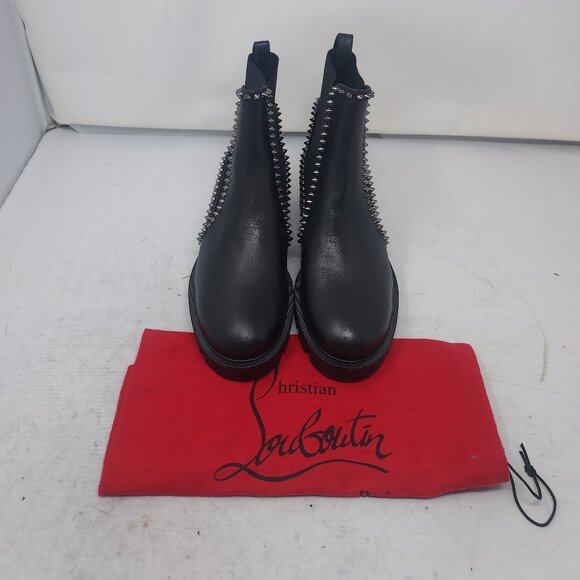 Christian Louboutin WOMENS Black Out Lina Spike Lug Boot - Picture 5 of 9